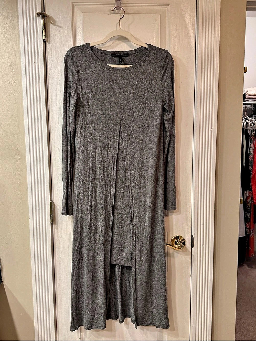 BCBGMAXAZRIA Gray Maxi Dress Size XS Like New